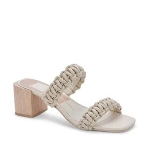 Dolce Vita Zeno Ivory Stella Women's Braided Faux Leather Strap Dress Sandal 9.5